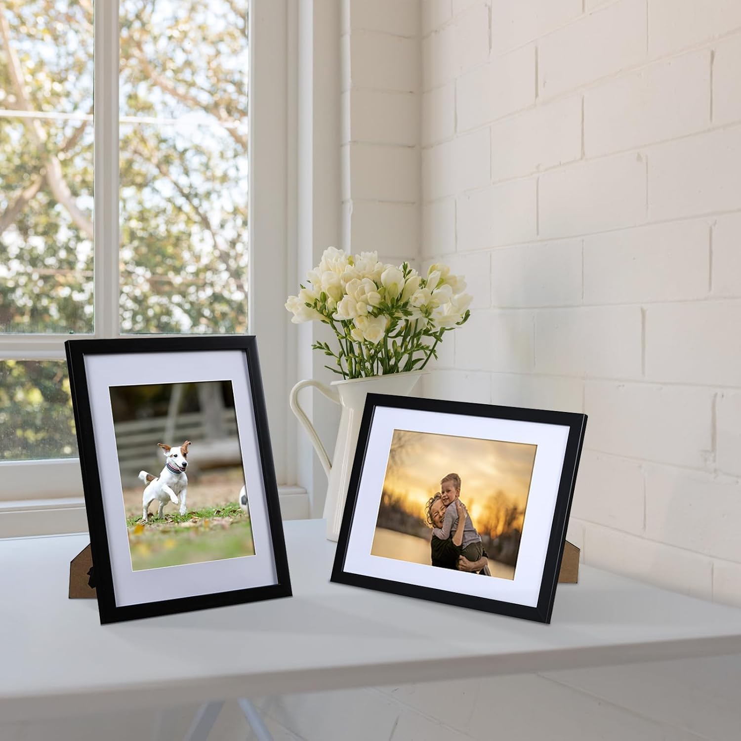 CORE ART 11x14 Picture Frame, Black Picture Frames 8x10 with Mat or 11 x 14 without Mat for Wall or Tabletop Display, 2 Pack